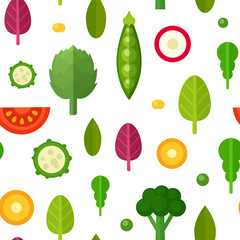 Flat vegetables seamless pattern for textile