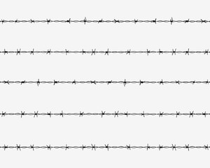 Black silhouette of the barbed wire, vector