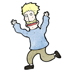 cartoon terrified man