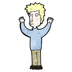 cartoon man surrendering