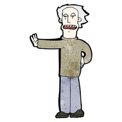 cartoon man gesturing stop