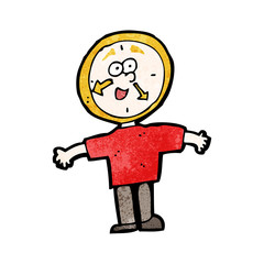 cartoon clock head man
