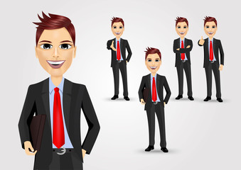 set of businessman characters poses