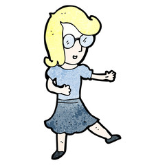 happy woman wearing glasses