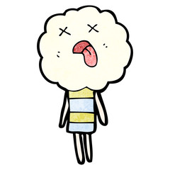 cute cloud head creature cartoon