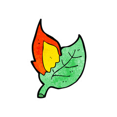 buring leaf cartoon