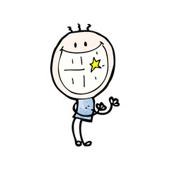 cartoon happy doodle man