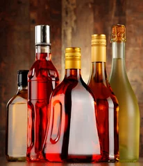 Aluminium Prints Bar Bottles of assorted alcoholic beverages
