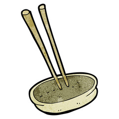 cartoon chopsticks and bowl