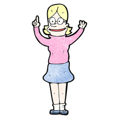 cartoon woman with great idea