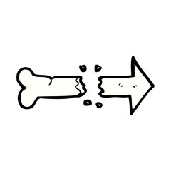cartoon bone direction sign