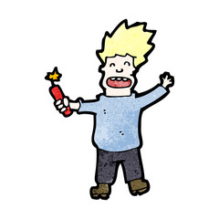 cartoon man with stick of dynamite