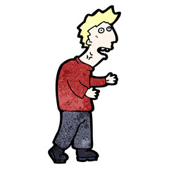 cartoon stressed man