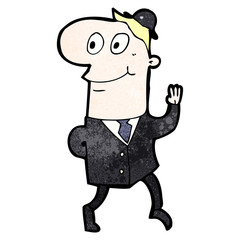 cartoon businessman walking to work