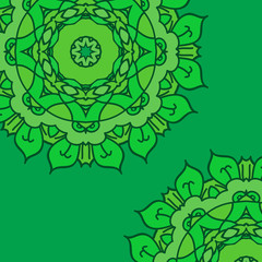 Green vector background with ornamental mandala