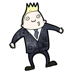 cartoon business man shrugging shoulders