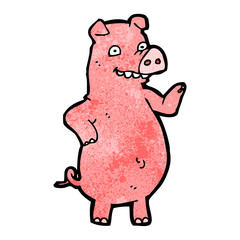 cartoon funny pig