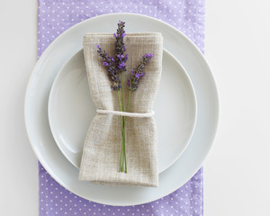 Obraz na płótnie Canvas Lavender table setting