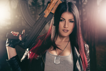 Attractive Girl Aiming