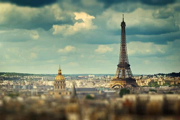 Foto op Canvas Eiffel Tower (tilt shift effect), Paris, France © Iakov Kalinin