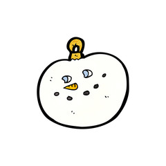 cartoon snowman face bauble