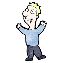 cartoon excited man