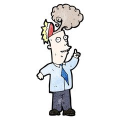 cartoon man with idea
