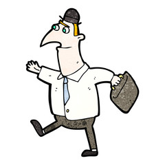 cartoon man walking to work
