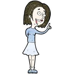 cartoon woman with idea