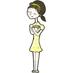 cartoon girl with books