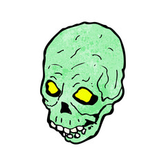 cartoon green skull