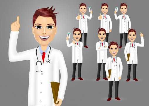 set of medical workers or doctors