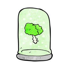 cartoon brain in jar