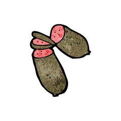 cartoon chopped sausage