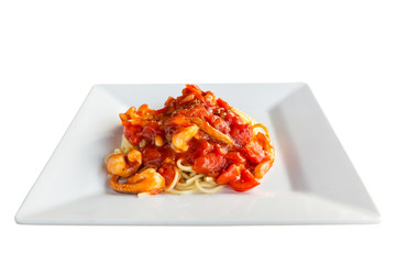 Spaghetti with squid