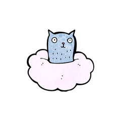 cartoon cat on cloud