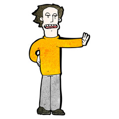 cartoon man gesturing stop