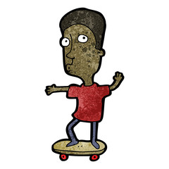 cartoon man on skateboard