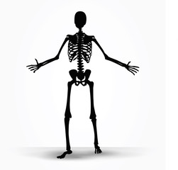 skeleton silhouette in pleading pose