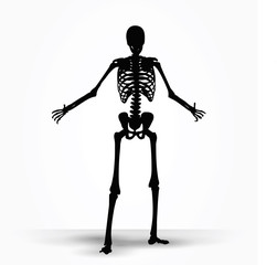 skeleton silhouette in pleading pose