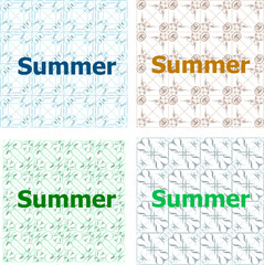 Summer time word. Typographic print poster. Holiday card set