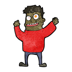 cartoon happy crazy man