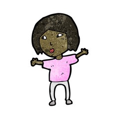 cartoon nervous woman