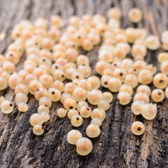 White currant on the old wooden table