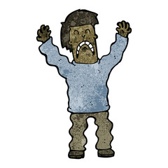 cartoon terrified man