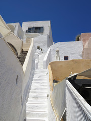 Santorini island Greece - beautiful typical house with white wal