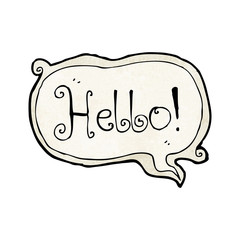 cartoon hello speech bubble
