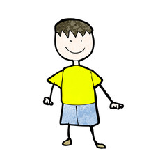 child's drawing of a happy boy