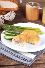 Traditional Russian cuisine - homemade fish patties (zrazy) 