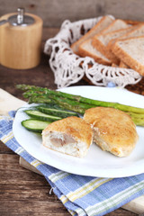 Traditional Russian cuisine - homemade fish patties (zrazy) 